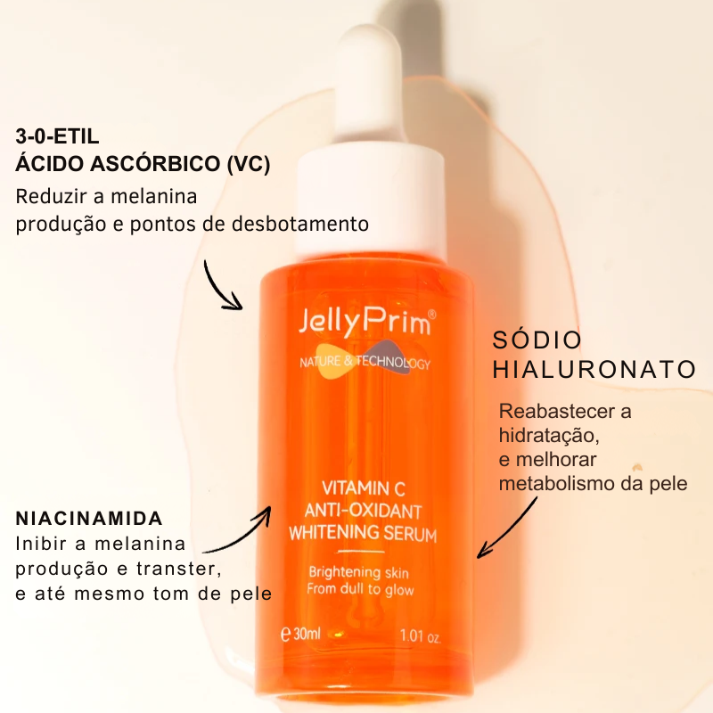 Sérum Facial Hidratante Vitima C Ácido Hialurônico - Clareador e Iluminador