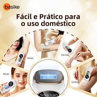Basike IPL Pro – Depilação com Luz Pulsada e Efeito Gelo