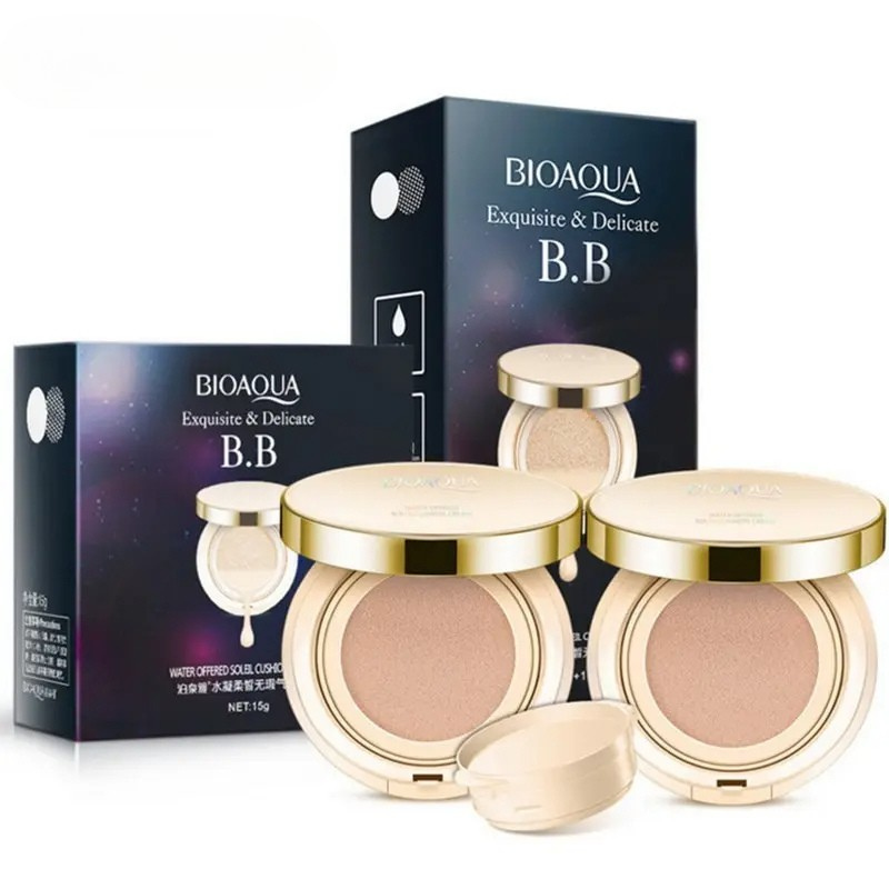 Base Cushion Clareadora BIOAQUA – Cobertura Perfeita e Hidratação com Efeito BB Cream (COMPRE 1 E LEVE 2)