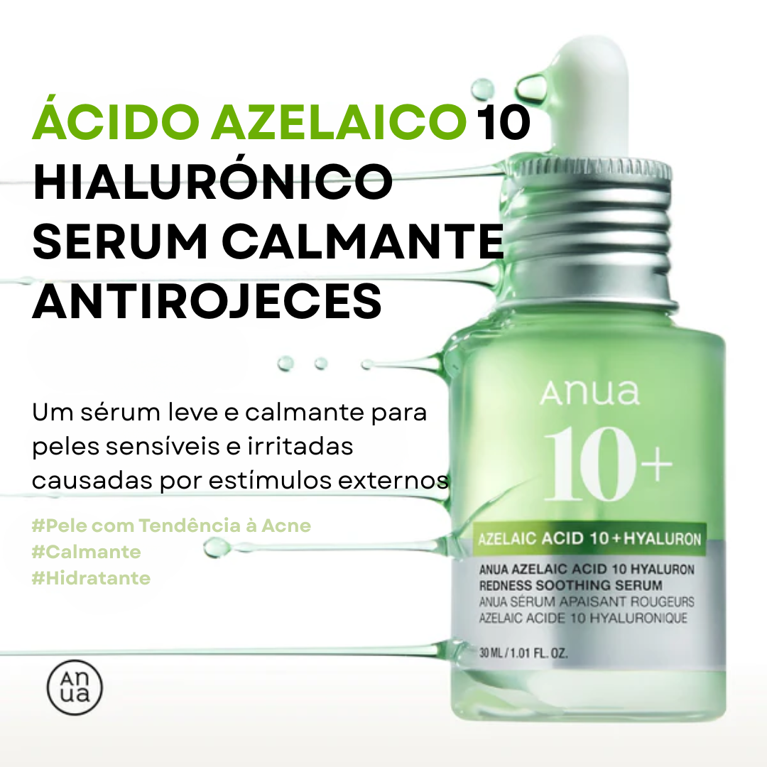 Sérum Calmante com Ácido Azelaico 10% e Ácido Hialurônico