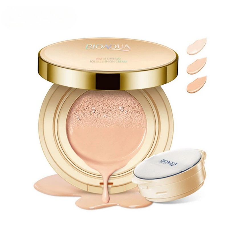 Base Cushion Clareadora BIOAQUA – Cobertura Perfeita e Hidratação com Efeito BB Cream (COMPRE 1 E LEVE 2)