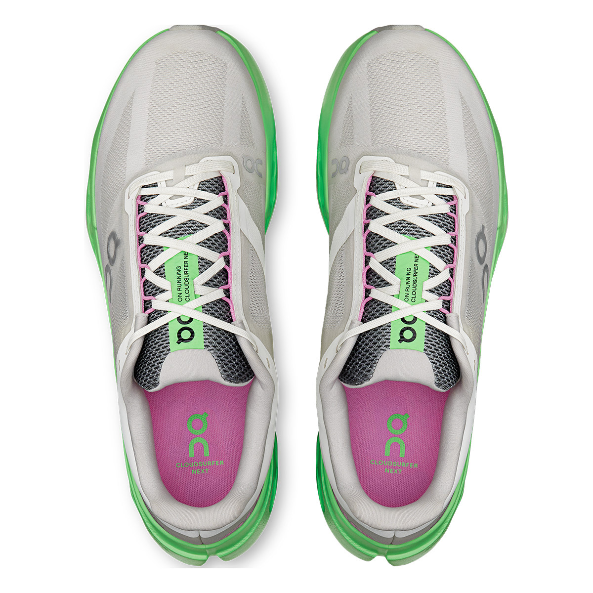 Tênis On Cloudsurfer Next Masculino - Cinza lobo / Verde melão - vista 3