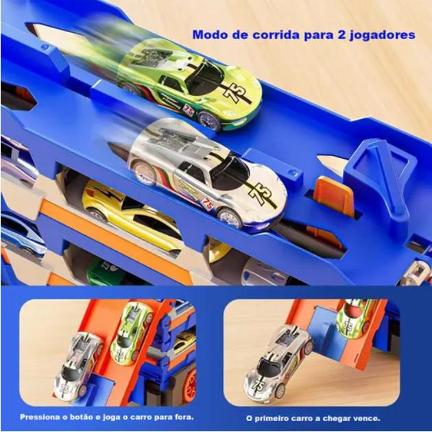 Caminhão Dinossauro Rex 4 em 1 com Pista + 18 Carrinhos