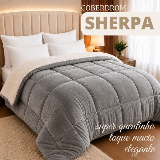 Coberdrom Casal Queen Sherpa Edredrom Pele de Carneiro 2,40m x 2,20m