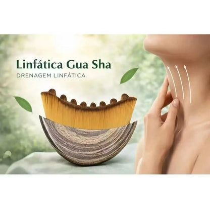 Compre 1 Leve 2 - Escova Manual para Limpeza Linfática com Cerdas Ovais para Peles Sensíveis e Linfedema Reduz Inchaço Facial Molde o Queixo Uso Prático e Eficaz