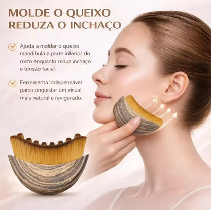 Compre 1 Leve 2 - Escova Manual para Limpeza Linfática com Cerdas Ovais para Peles Sensíveis e Linfedema Reduz Inchaço Facial Molde o Queixo Uso Prático e Eficaz