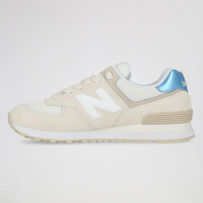 Tênis New Balance 574 Feminino - Creme / Azul-claro - Foto 2